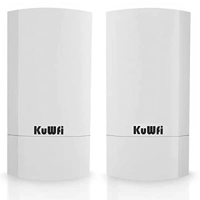 Immagine di Accesso Point Esterno, KuWFi 300 Mbps Wireless Bridge/CPE to per Interni ed Esterni Supporta 1 KM di Distanza Trasmissione Remota PTP, Applicazione PTMP