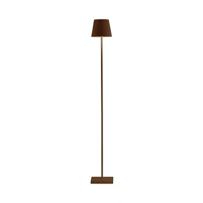 Immagine di Zafferano Lampada Poldina L, da Terra Ricaricabile e Senza Fili con Controllo Touch, Adatta per Salotto ed Esterni, Dimmer, 2200 3000 K, Altezza Regolabile 52 122 cm, Colore Corten