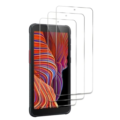 Immagine di 3 Pezzi Vetro Temperato Compatibile con Samsung Galaxy Xcover 5, Ultra HD Schermo Pellicola Protettiva, Durezza 9H, Trasparente, Anti Impronte, Senza Bolle