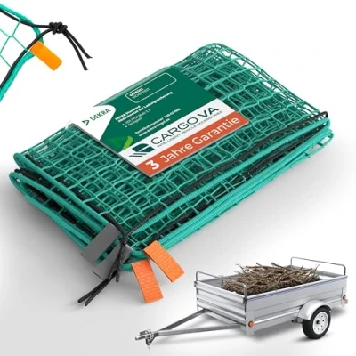 Immagine di CargoVA® Rete per rimorchio intelligente, 2 x m, con corda in gomma e marcatura degli angoli, un perfetto fissaggio del carico