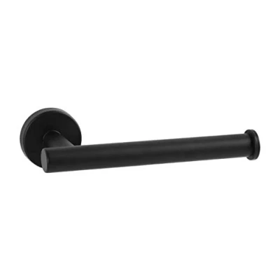 Immagine di Ambrosya Porta Carta Igienica in Acciaio Inossidabile Nero Supporto per Bagno Staffa Rotolo Parete WC (Acciaio (Nero))