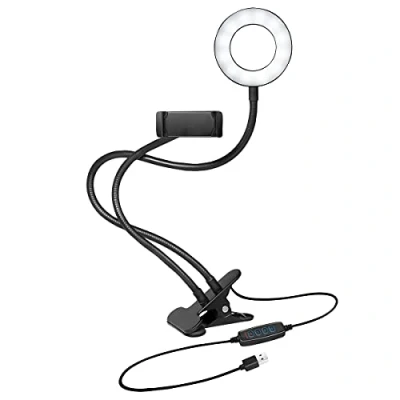 Immagine di LogiLink Ring Light Ø 8,5 cm Stativo ERP E (A G) incl. Supporto smartphone