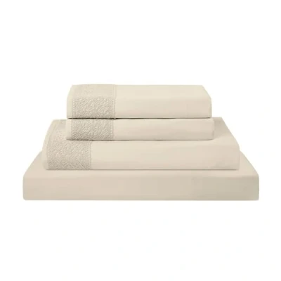 Immagine di Pacific Coast Textiles 4 Pezzo Uncinetto Pizzo in Microfibra con Angoli per Letto King, Lino, Pezzi