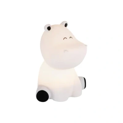 Immagine di EGLO Luce notturna a LED Castellino, lampada da tavolo batteria, ippopotamo, decorazione per la cameretta dei bambini, comodino in silicone, utilizzabile con touch, blu, bianco caldo, RGB