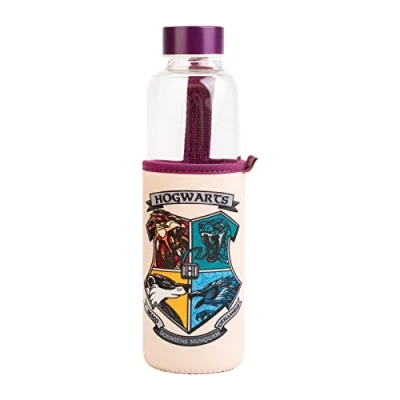 Immagine di Grupo Erik: Bottiglia Harry Potter Termica in Vetro 500 ml, con rivestimento neoprene, tappo chiusura ermetica e BPA free, acqua design, gadget