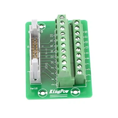 Immagine di Interfaccia PLC del connettore della morsettiera scheda di breakout dell&#039;intestazione maschio IDC20P 20Pin con la staffa 7*5*3,5 cm/2,76*1,97*1,38 pollici