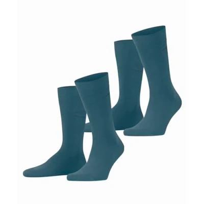 Immagine di ESPRIT Basic Uni 2 Pack M SO cotone tinta unita confezione di paia, Calzini Uomo, Verde (Peacock 6382), 39 42