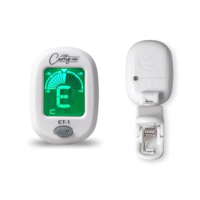 Immagine di Carry on CT 1 Accordatore cromatico a clip per chitarra, basso, ukulele, con schermo LCD girevole, colore: Bianco