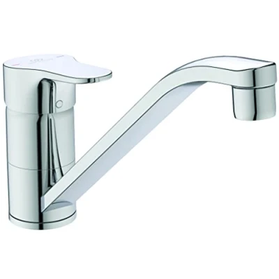 Immagine di Ideal Standard Cerabase, Miscelatore cucina monocomando a bocca bassa, Da appoggio, Cromato