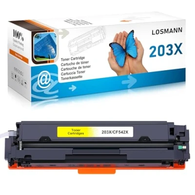 Immagine di LOSMANN Toner compatibili con HP 203X CF542X 203A CF542A per Color Laserjet Pro MFP M281fdw M280nw M281cdw M281fdn, M254dw M254dn M254nw (giallo)