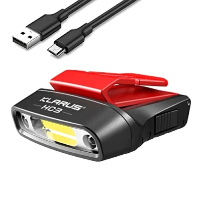 Immagine di klarus HC3 LED Clip sulla luce del cappuccio della luce, lampada frontale con bianca e rossa controllo sensore, 5 modalità dimmerabili, per caccia, campeggio, pesca…
