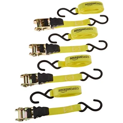 Immagine di Amazon Basics Cinghie a cricchetto, confezione da 4, 4.5 m x 2.5 cm