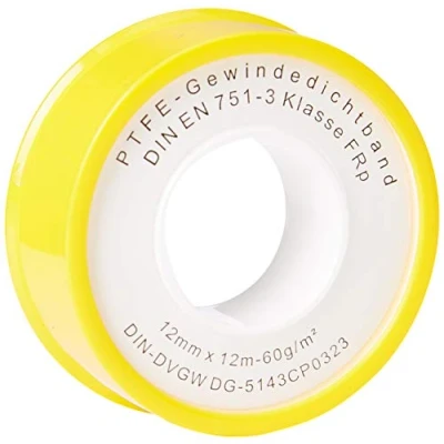 Immagine di Rothko and Frost Nastro sigillante in PTFE, per filettatura fine DN10, DIN EN 751 3, 12 mm x 0,1 m (60 g/m2), 5 pezzi