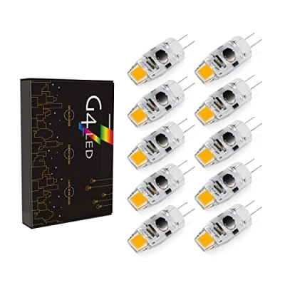 Immagine di lampadine LED G4 2W, Bianco Caldo 3000K, 180LM, sostituiscono Le alogene da 20W, AC/DC 12 24V, Non sfarfallano, Confezione 10