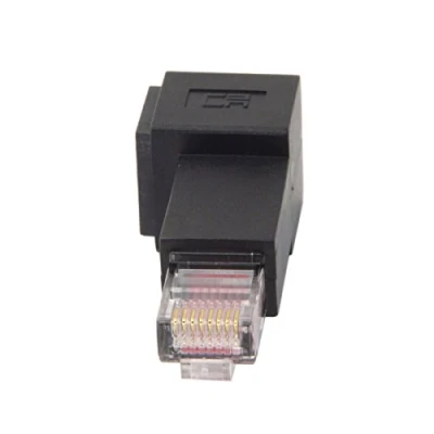 Immagine di Cablecc, adattatore per cavo di rete/Lan ethernet, ad angolo retto 90 gradi, tipo 8P8C/FTP/STP/UTP, Cat 5e, da maschio a femmina