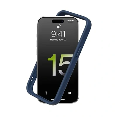 Immagine di RhinoShield Bumper Case Compatible with [iPhone 15] CrashGuard Shock Absorbent Slim Design Protective Cover 3.5M / 11ft Drop Protection Navy Blue