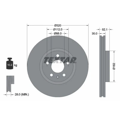 Immagine di TEXTAR PRO+ 92229305 Disco freno AUDI: A6 C7 Avant, A4 B8 Q5