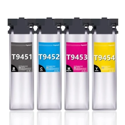 Immagine di T9451 Cartucce d&#039;inchiostro Sostituzione per T9441 T9452 T9453 T9454 9451 WorkForce Pro WF C5710 C5790 C5210 C5290 C5710DWF C5790DWF C5210DW C5290DW