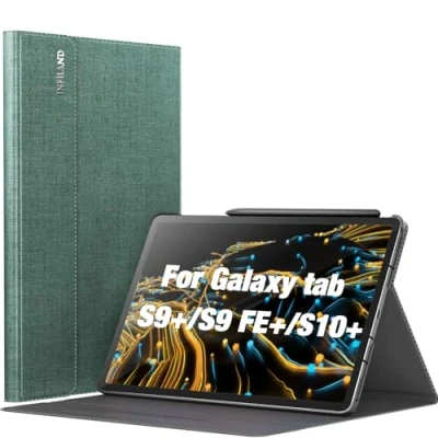 Immagine di INFILAND Custodia per Samsung Galaxy Tab S10+ Plus/S9 FE+/S9+ Plus 12.4 pollici 2024/2023 Release, Cover Stand Multi Angolo Compatibile con [Risveglio/Auto Standby], Verde Menta