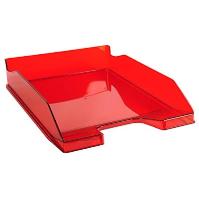 Immagine di Exacompta 113224D Vaschetta Corrispondenza, Rosso Scuro Trasparente Glossy, 34.7 x 25.5 6.5