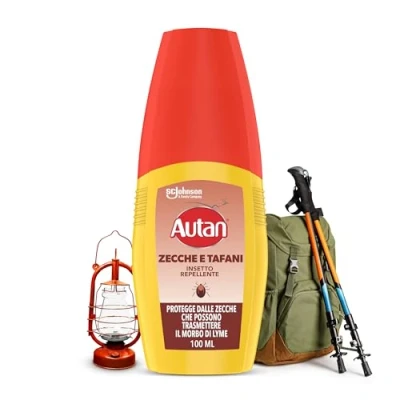 Immagine di Autan Zecche e Tafani Vapo, Spray Antizecche antizanzare Comuni, Tigre Tropicali, Insetto Repellente, 1 Confezione da 100 ml