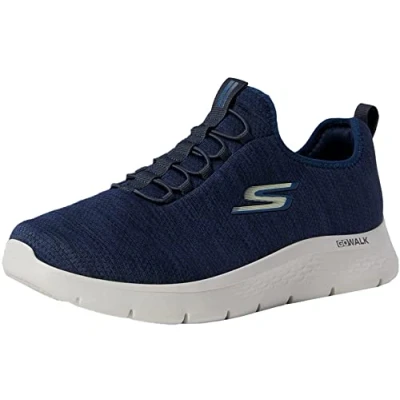 Immagine di Skechers Gowalk Flex Scarpe da ginnastica uomo, senza lacci, casual, con schiuma raffreddata ad aria, Marina Militare/Blu 2, 9.5 X Wide
