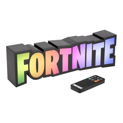 Immagine di Fortnite Luce RGB con logo che cambia colore, licenza ufficiale, lampada da gioco telecomando, display a parete o scrivania, alimentata tramite USB, decorazione per la casa i giocatori