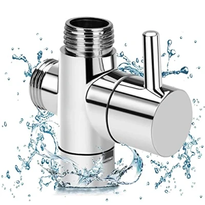 Immagine di 1 Pezzo Deviatore Rubinetto Colonna 3 Vie,Deviatore a Vie Interruttore Valvola Per Rubinetto, di Deviazione con G 1/2&quot; Doccia, Ricambio, Cromato Lucid
