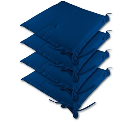 Immagine di Detex 4x Cuscini per Sedia Sydney Resistenti all&#039;Acqua Cuscino coprisedia Interno Esterno blu