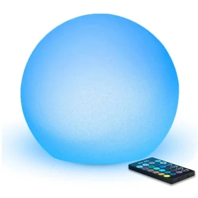 Immagine di MR.GO 8&quot; LED Sfera Luminosa Lampada Cambiamento Colore Luce Ambiente con Telecomando, 16 RGB Colori Dimmerabili, Ricaricabile Notturna per Casa Illuminazione e Arredamento