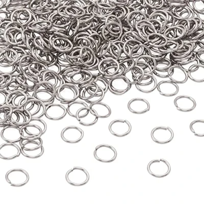 Immagine di Craftdady, 2000 anelli aperti in acciaio inossidabile, 8 mm rotondi, 1 di spessore, piccoli connettori per la creazione gioielli
