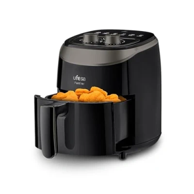 Immagine di Ufesa Panther, Friggitrice Aria Senza Olio 3,5L, 8 programmi, 1200 W, Timer, Temperatura 80ºC 200ºC, BPA e PFOA Free, Vassoio Cestello Antiaderenti, Nero