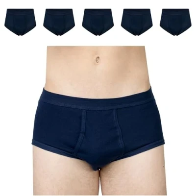 Immagine di SES Mutande da uomo a costine sottili, taglia S 4XL, confezione 5 pezzi, in 100% cotone/resistenti alla cottura con apertura e fascia morbida/mutande sottili di alta qualità,