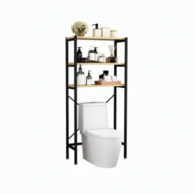 Immagine di MAGIC SELECT Scaffale da Bagno sopra la Toilette. Mensole Organizer Salvaspazio. Scaffalatura Toilette o Lavatrice. Legno E1 e Acciaio.