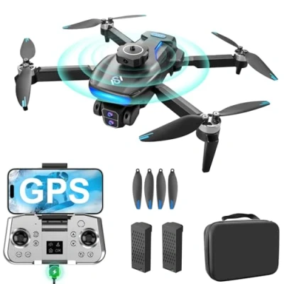 Immagine di OBEST Drone GPS con telecamera 4K, 5G WIFI FPV pieghevole RC Quadcopter, motore brushless, 360 per evitare ostacoli, ritorno intelligente, Grip ricaricabile, 2 batterie 40 minuti