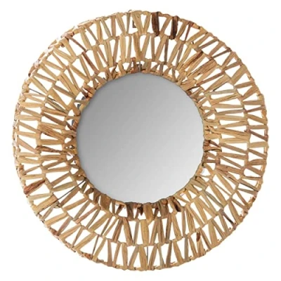 Immagine di ATMOSPHERA CREATEUR D&#039;INTERIEUR Specchio in fibra naturale intrecciata D45cm