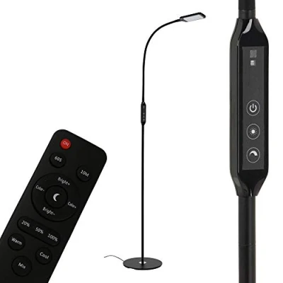 Immagine di BRILONER Leuchten 1296 015 Terra a LED, Lampada da Pavimento Dimmerabile, con Telecomando, Incl. Regolazione della Temperatura del Colore, 8 Watt, 700 Lumen, Nero W