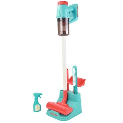 Immagine di Clement Clementine Cordless Vacuum with Accessories Pretend Play 110401 Blue Plastic Household Children&#039;s Toy Batteries Not Included 67 cm x 18 Suitable for Ages 3 And Up