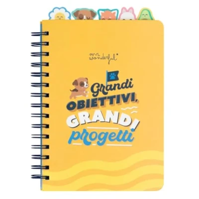 Immagine di Mr. Wonderful Quaderno A5 con divisori linguetta grandi obiettivi, progetti