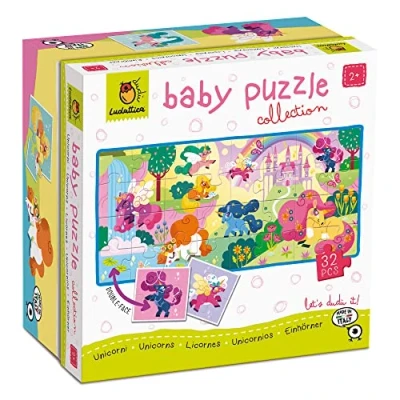 Immagine di Ludattica Baby Puzzle Unicorni 32 pezzi bambini 2+ Due giochi in uno Dimensione 67 x cm Made Italy
