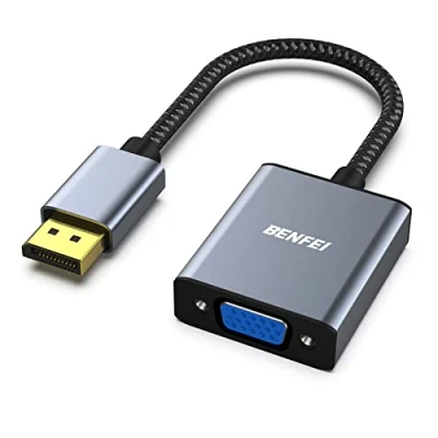 Immagine di BENFEI Adattatore DisplayPort a VGA, Unidirezionale Computer VGA Monitor 1080P, DP (Display Port) maschio femmina per Lenovo Dell HP Asus [Lega di alluminio + treccia nylon]
