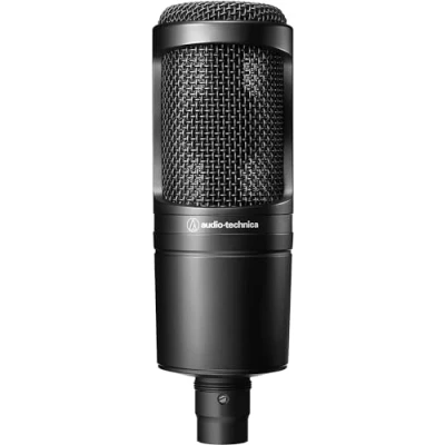 Immagine di Audio Technica AT2020 Microfono cardioide a condensatore (connessione XLR) per voce fuori campo, podcasting, streaming e registrazione