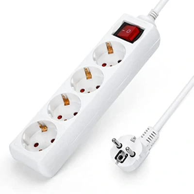 Immagine di Aigostar Multipresa 4 Prese Elettriche Cavo da 1.5 Metri, Bianco