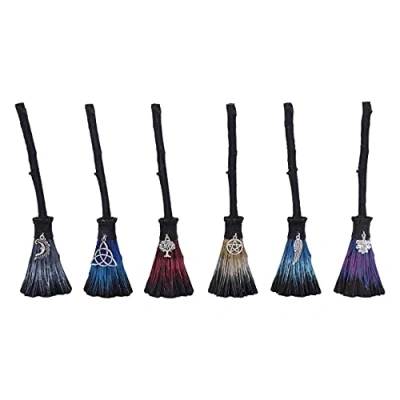 Immagine di Nemesis Now Set di 6 Bacchette per Scopa con ciondoli in Argento, 20 cm, Colore: Nero