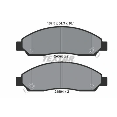 Immagine di TEXTAR 2437001 Kit pastiglie freno con segnalatore acustico usura ISUZU: D Max 1 Pickup, Elf Camion pianale/Telaio, GREAT WALL: Steed 5 Pick up