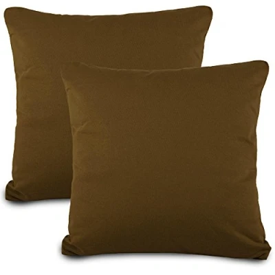 Immagine di aqua textil 0011471 Classic Line Set di 2 federe in Jersey con Chiusura Lampo, 80 x cm, Colore: Marrone Scuro