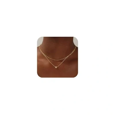 Immagine di TINGN collana in oro con lettere, A strati 14 carati, placcata minuscola monogramma lettere dalla alla Z, girocollo personalizzate, per donne