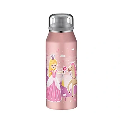 Immagine di alfi KIDS ISO BOTTLE 350ml,fairytale princess, borraccia per bambini in acciaio, ermetica con chiusura a vite, tiene caldo 12 ore, freddo 24 bevande gassate, anti impronte, senza BPA