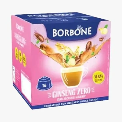 Immagine di 64 Capsule Caffe Borbone Compatibili con Nescafe Dolce Gusto Ginseng Zero Senza Zuccheri Aggiunti L&#039; Emporio del Caffè