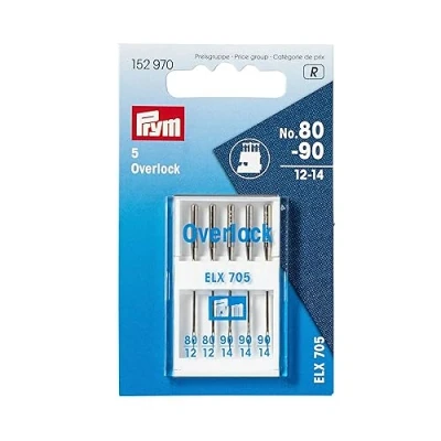 Immagine di Prym 152970 Aghi per macchina da cucire Overlock, 80 90, assortiti, colore: argento, No. 100